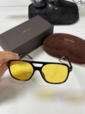 Tom Ford Square Sunglasses Double Bridge Unisex Designer Eyewear ✨